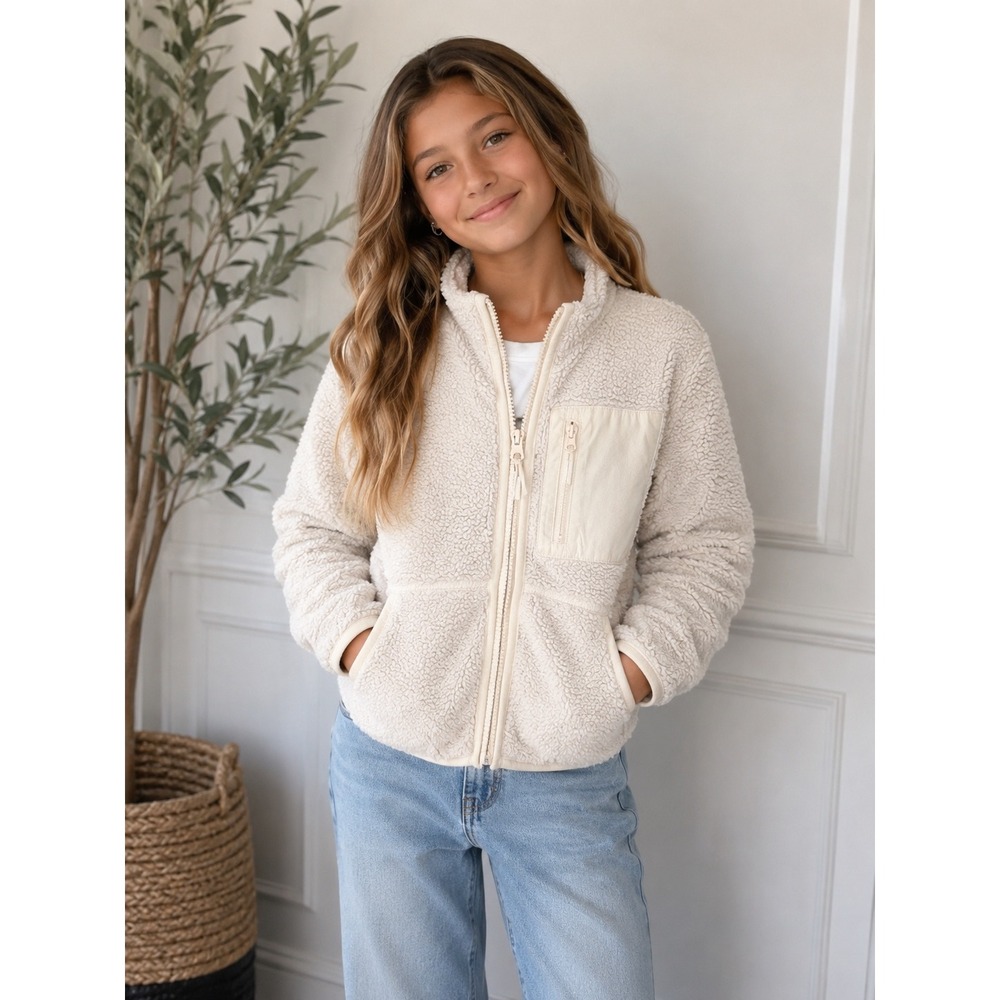 Athleta Girl  Cream Sherpa Kids‎ Jacket